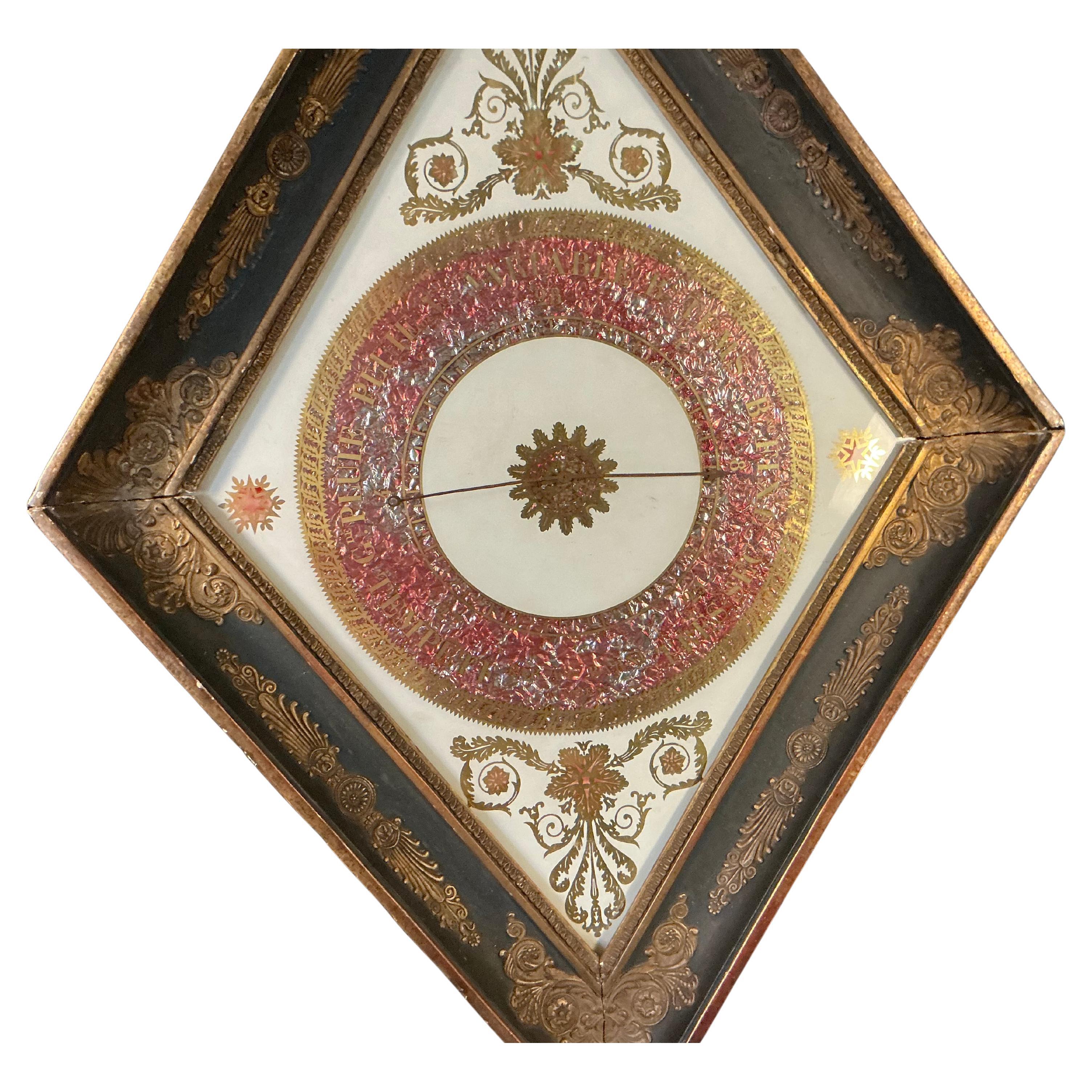Französisches Barometer aus vergoldetem Holz, Verre Eglomise (Charles X.) im Angebot
