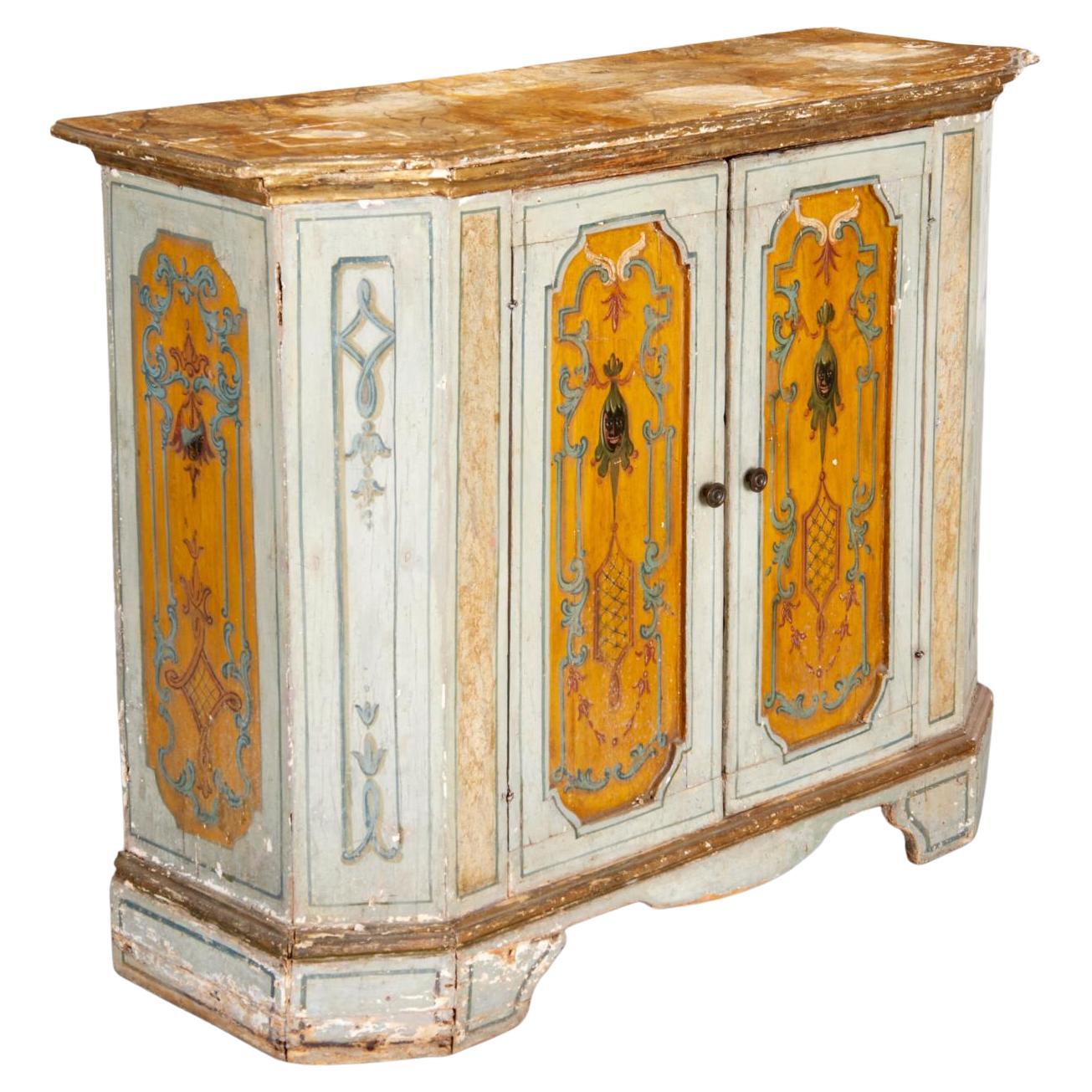18th Century Italian Neoclassical Painted and Decorated Cabinet