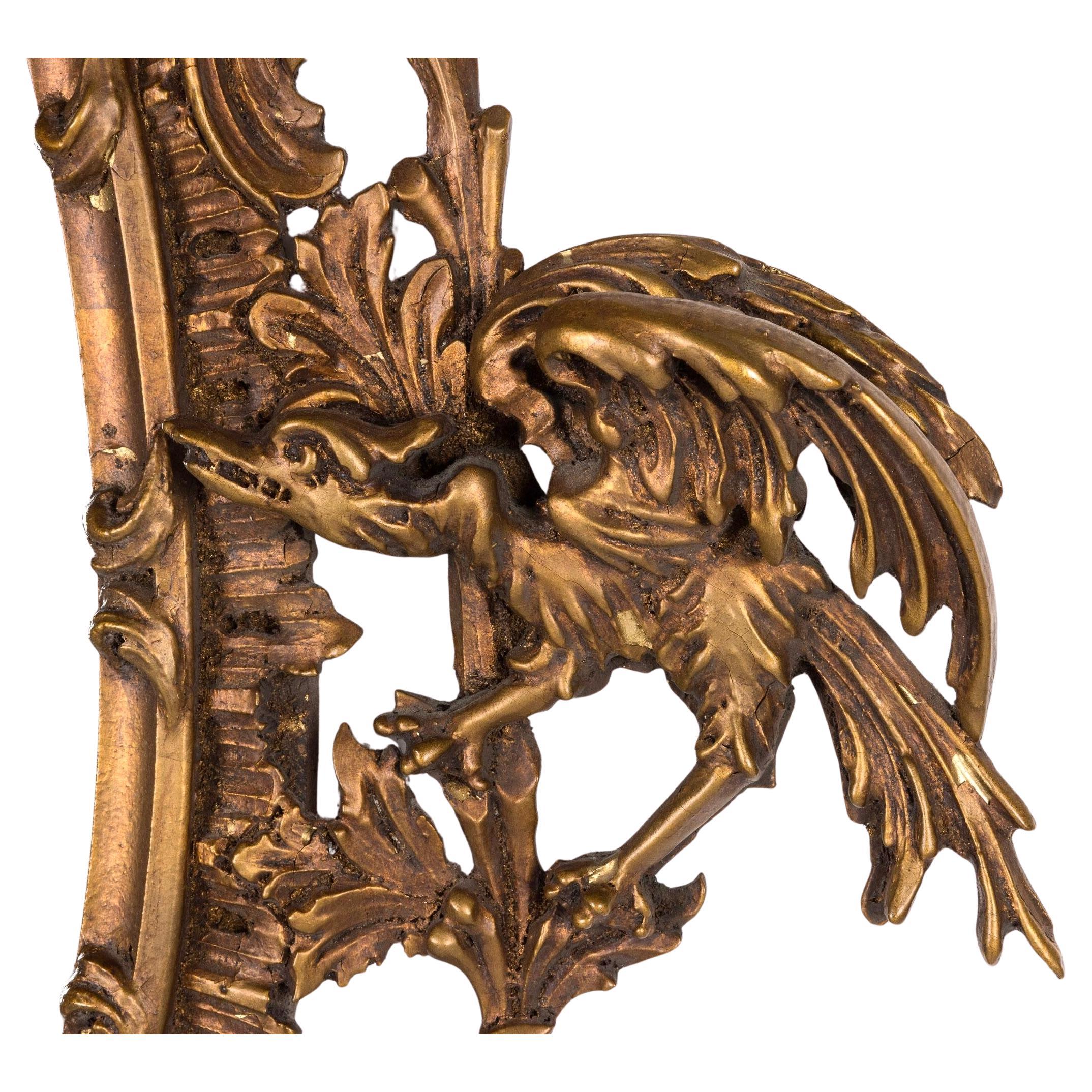 Miroir ovale en bois doré de style Chippendale, 20e siècle Bon état - En vente à Bradenton, FL