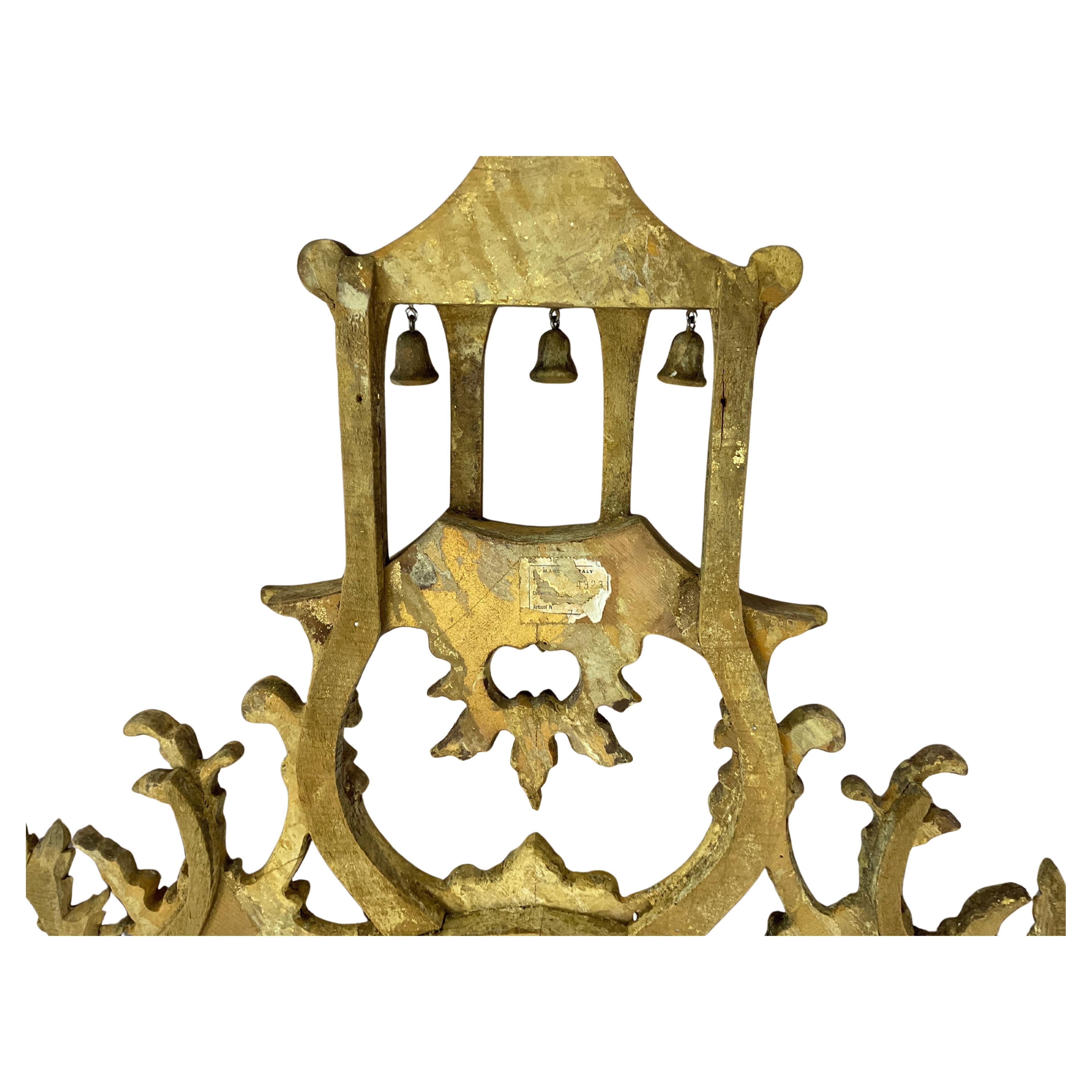 Chinese Chippendale Style Oval Giltwood Mirror, 20th Century For Sale 1