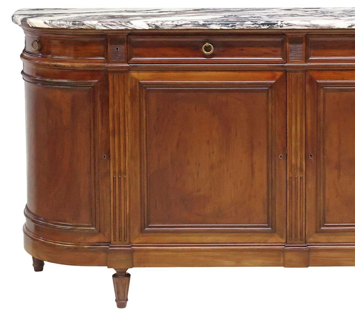 Credenza / Buffet francese in stile Luigi XVI con piano in marmo di Breche in vendita 2