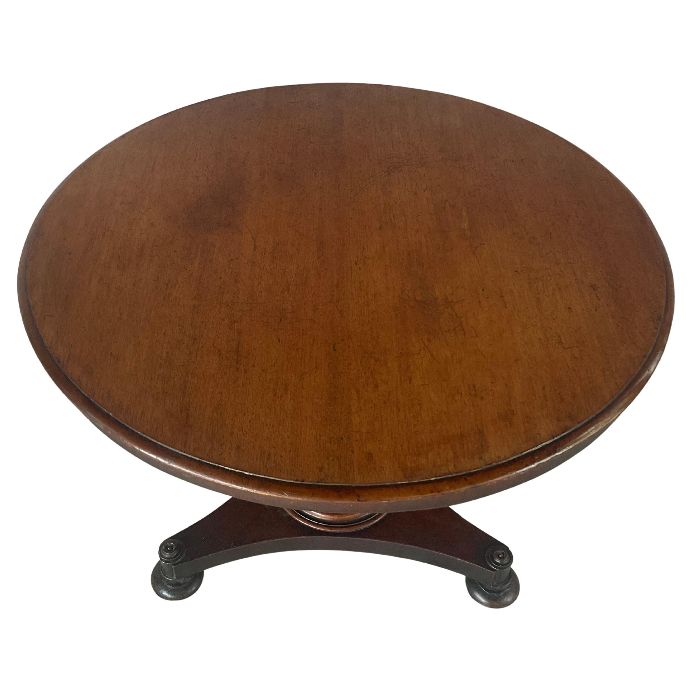 19th Century English William IV Mahogany Tilt-Top Table For Sale