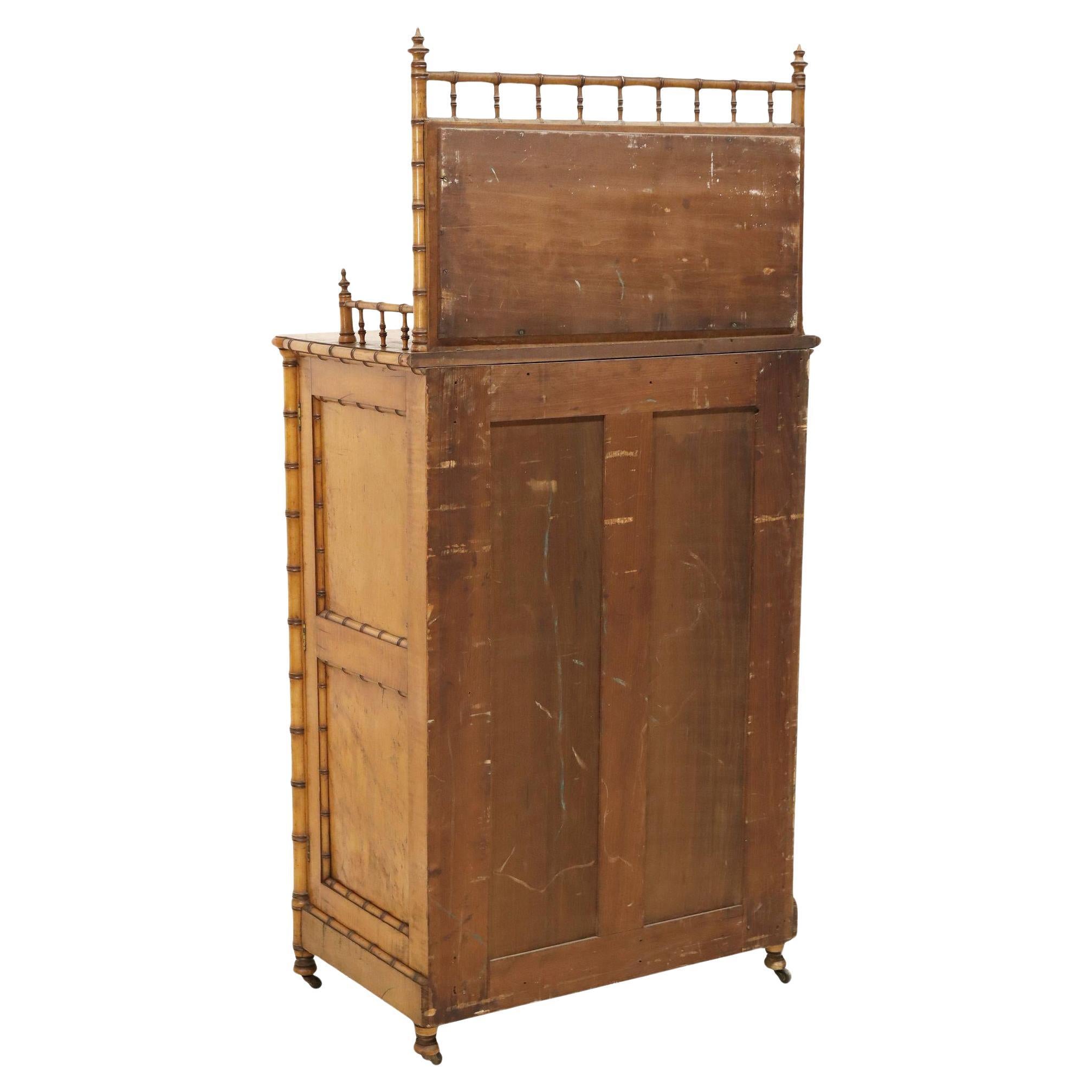 R J Horner Bird's Eye Maple and Faux Bamboo Chiffonier For Sale 5
