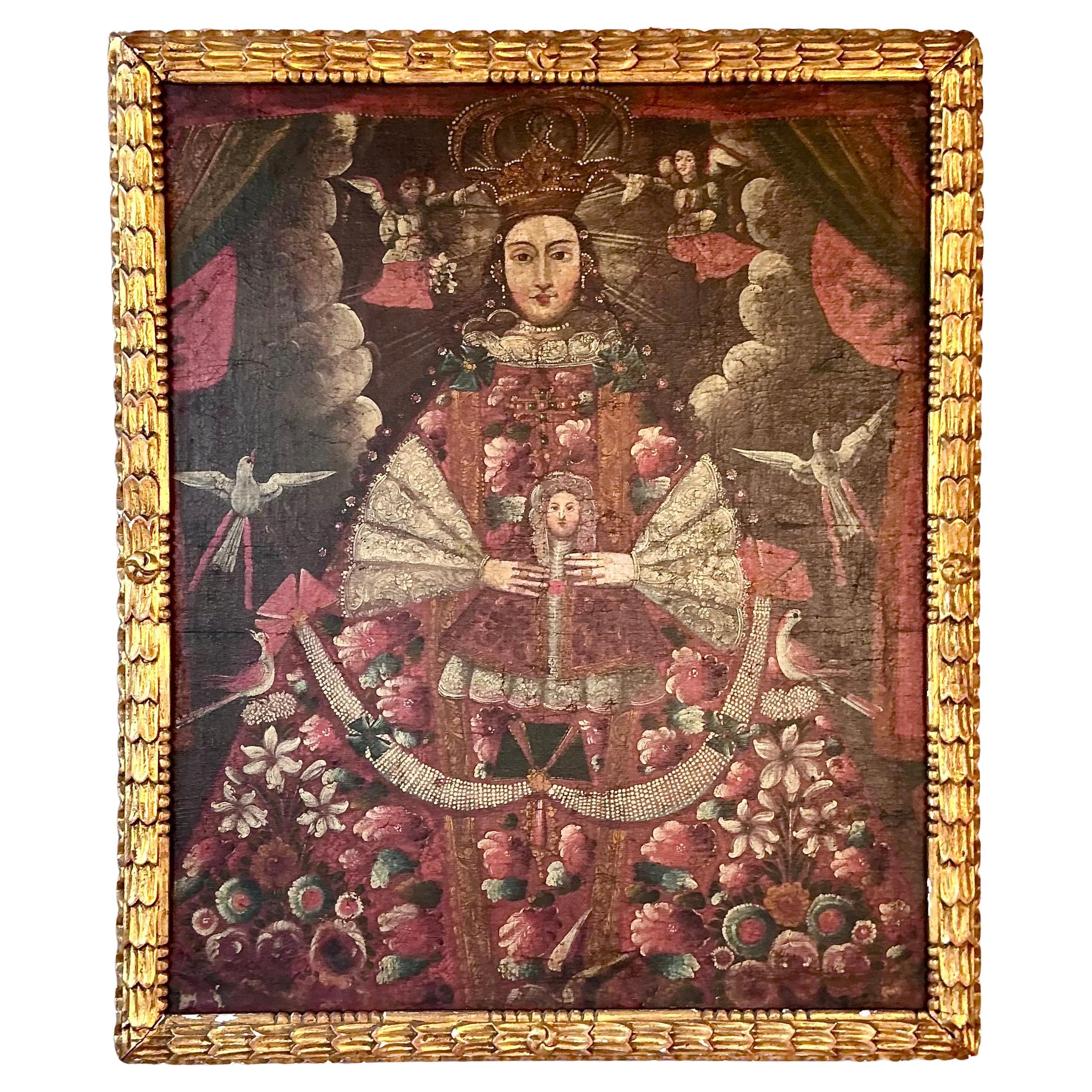 Spanische Kolonialschule in Cuzco Gemälde der Jungfrau Maria