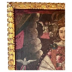 Spanish Colonial Cuzco School Painting of Virgin Mary