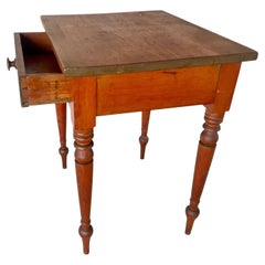 Sheraton Cherry Side Table, Antique American Design, 19th Century