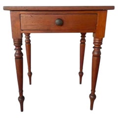 Sheraton Cherry Side Table, Antique American Design, 19th Century