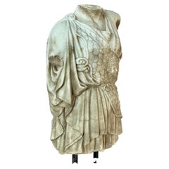 Greek-Roman Marble Torso Sculpture on Iron Stand, 20th Century, Italy