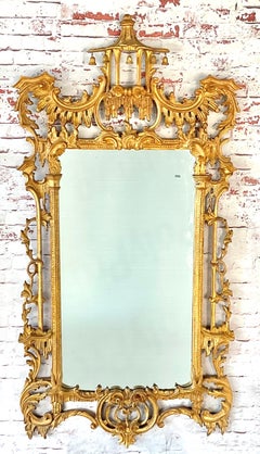 La Barge Chinese Chippendale Style Chinoiserie Pagoda Mirror Giltwood Finish