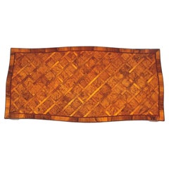 Italian Burlwood Parquetry Coffee Table with Satinwood Inlay