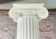 Neoclassical Ionic-Style Fluted White Carved Wood Architectural Columns, A Pair
