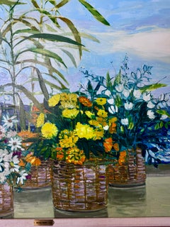 Michel Henry, «Fleurs Devant La Mer», pintura al óleo sobre lienzo
