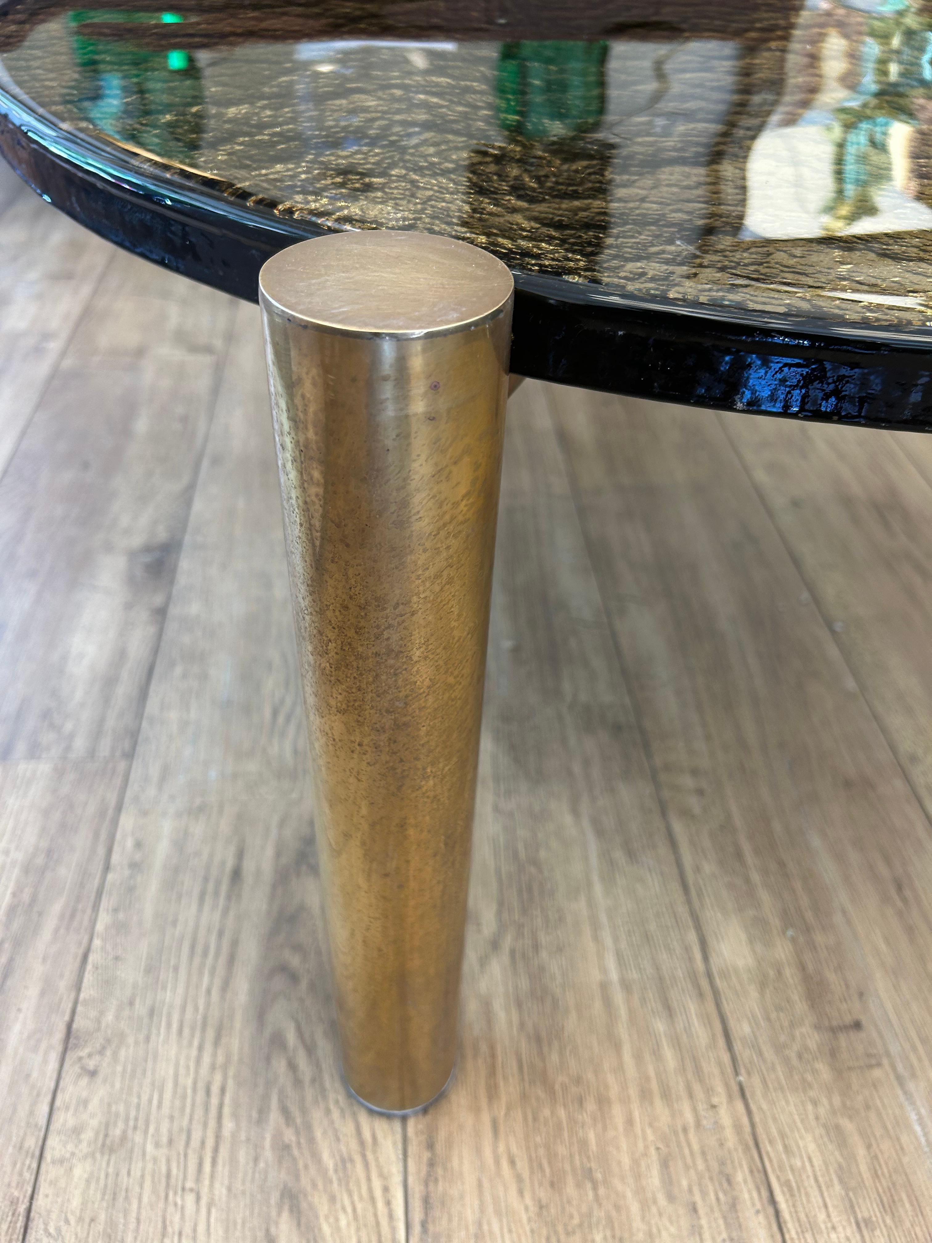 Italian Table ronde, verre de Murano, or For Sale