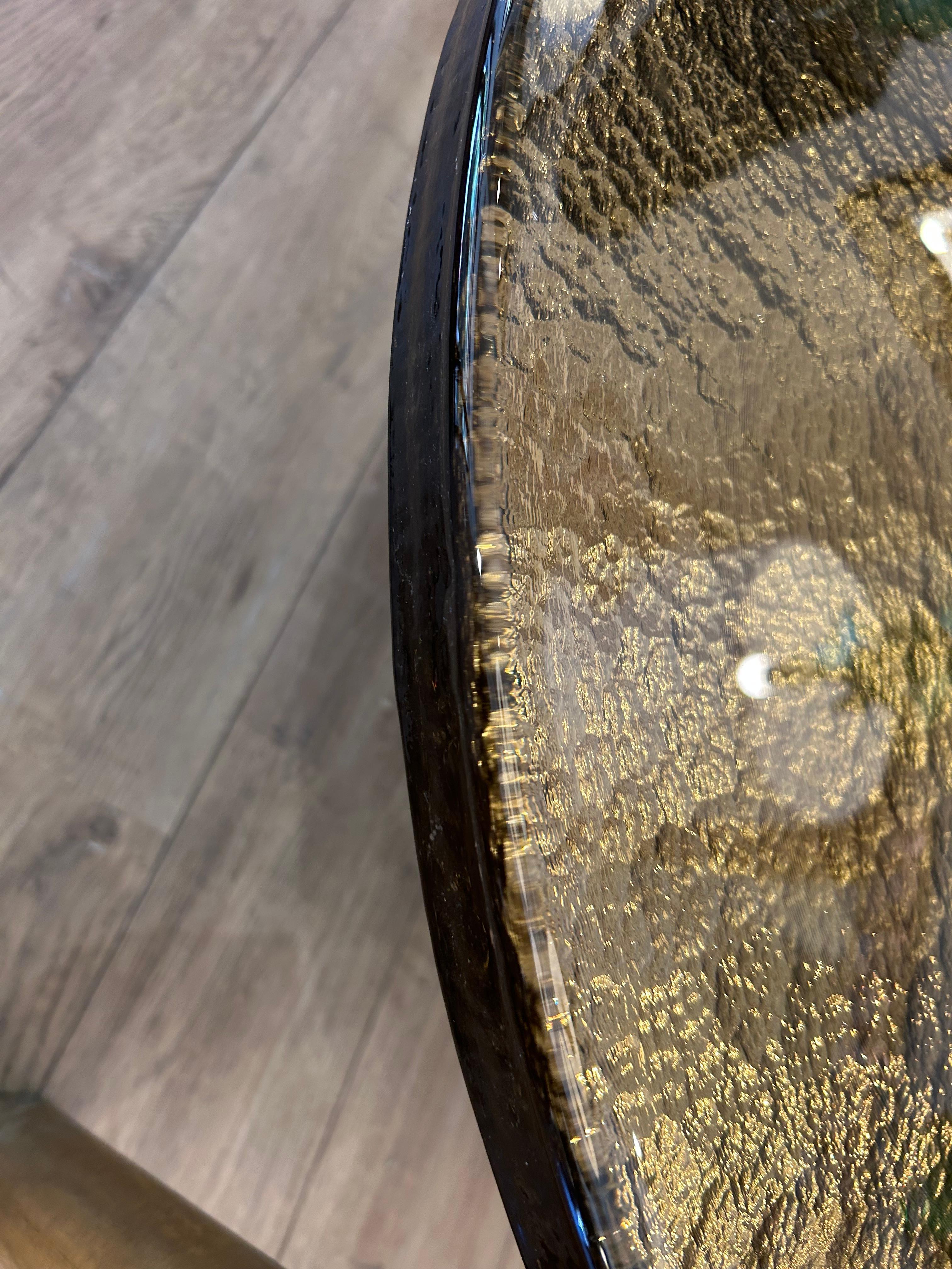 Late 20th Century Table ronde, verre de Murano, or For Sale