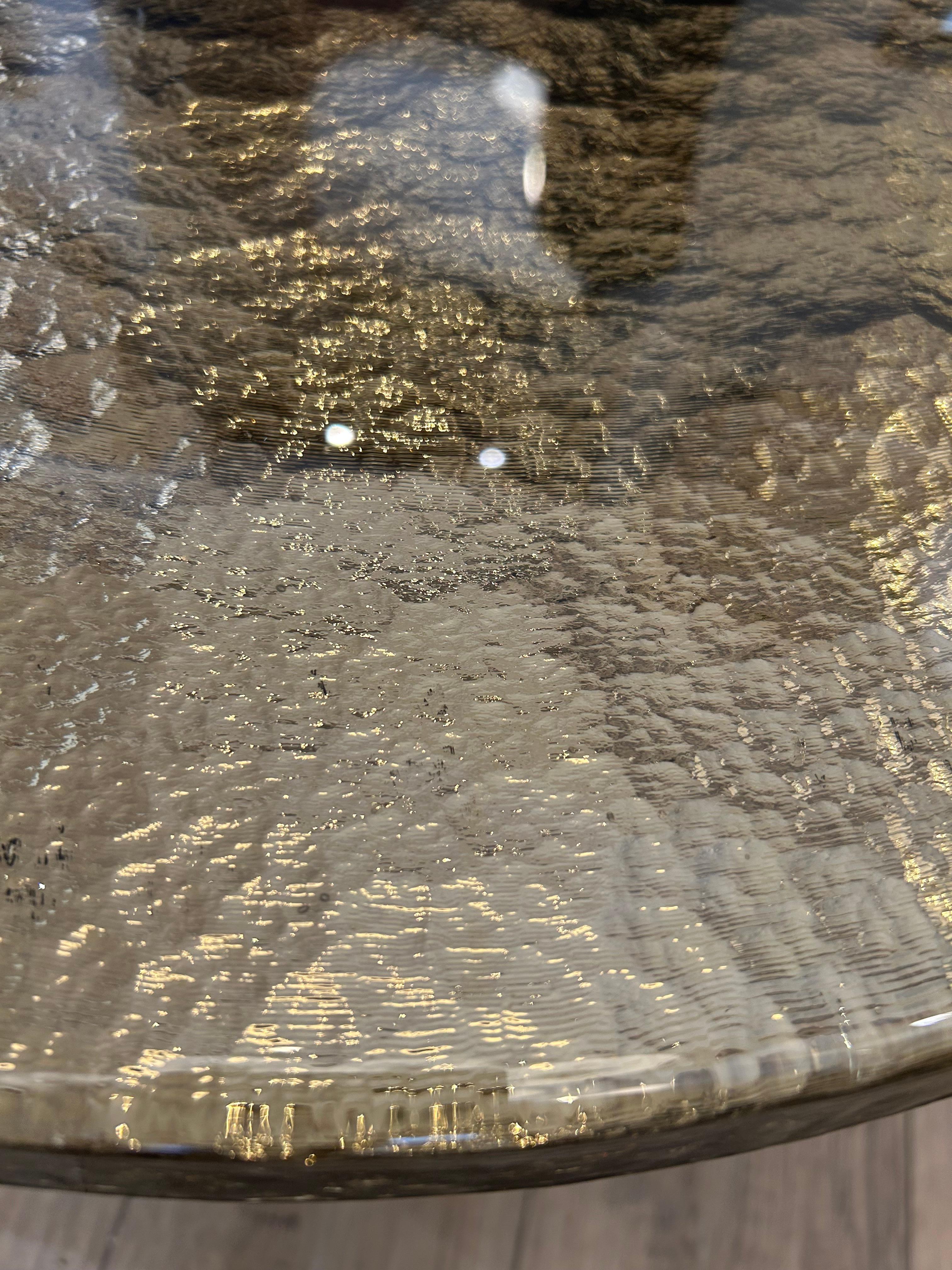 Table ronde, verre de Murano, or For Sale 2