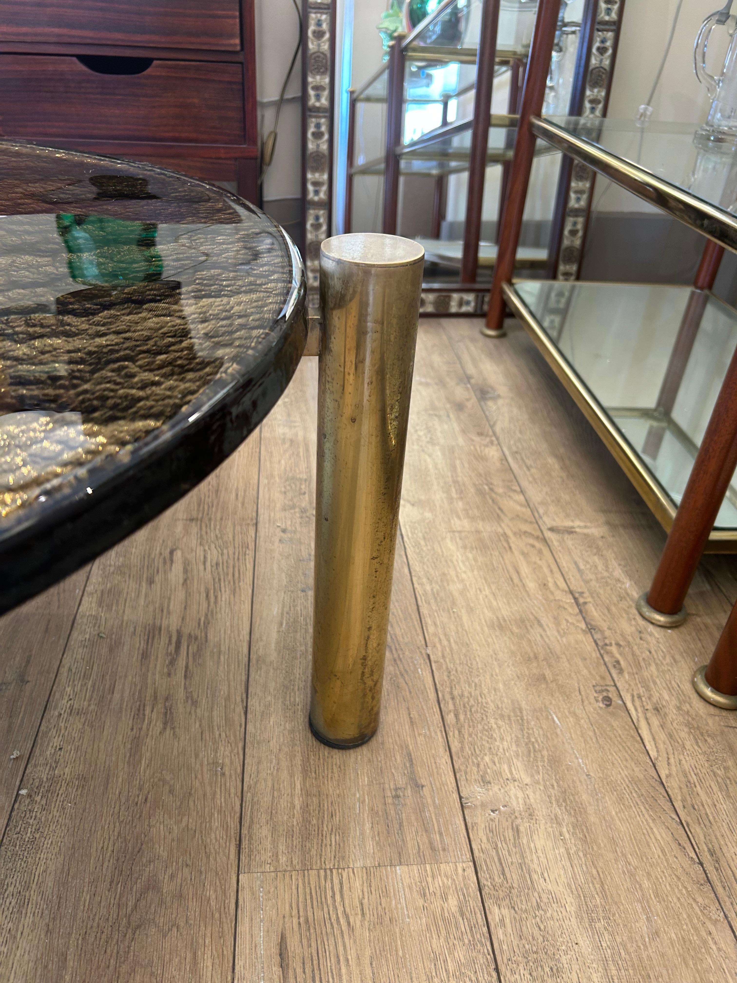 Table ronde, verre de Murano, or For Sale 3
