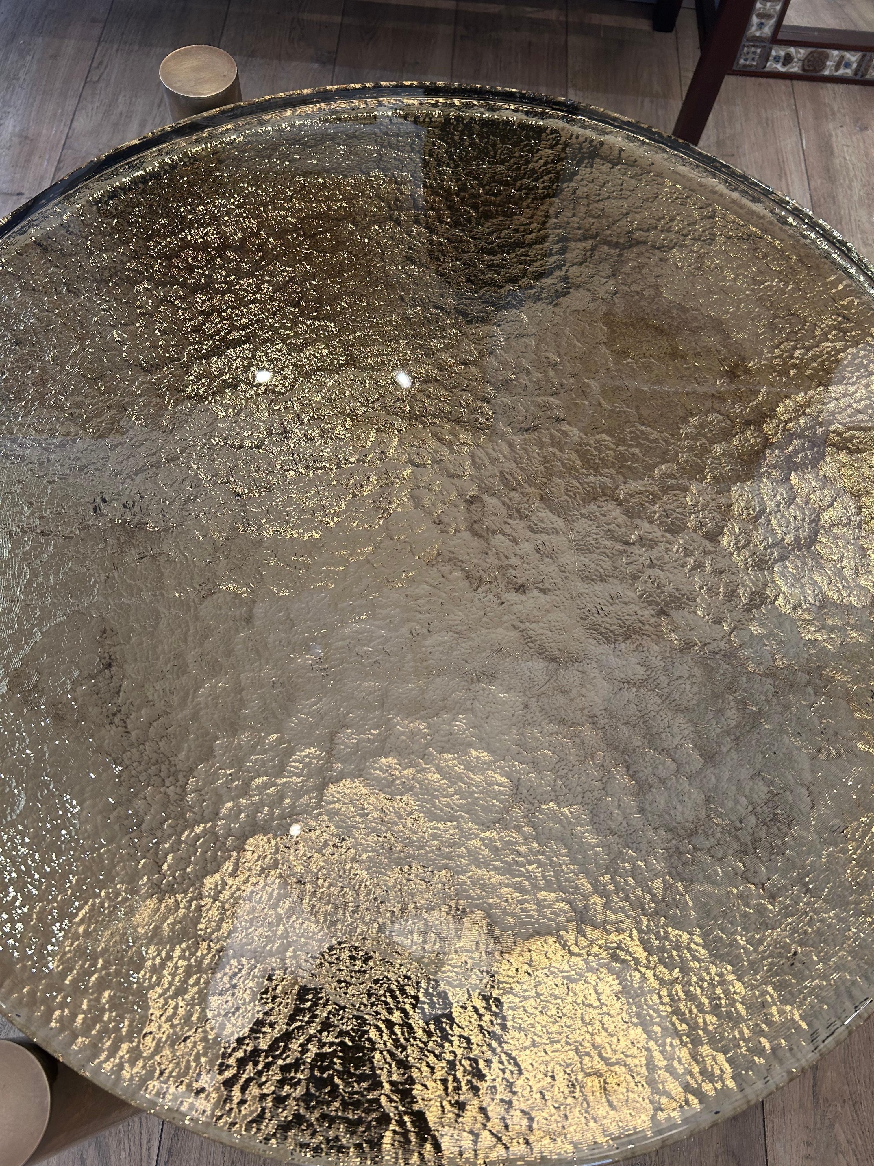 Table ronde, verre de Murano, or For Sale 4
