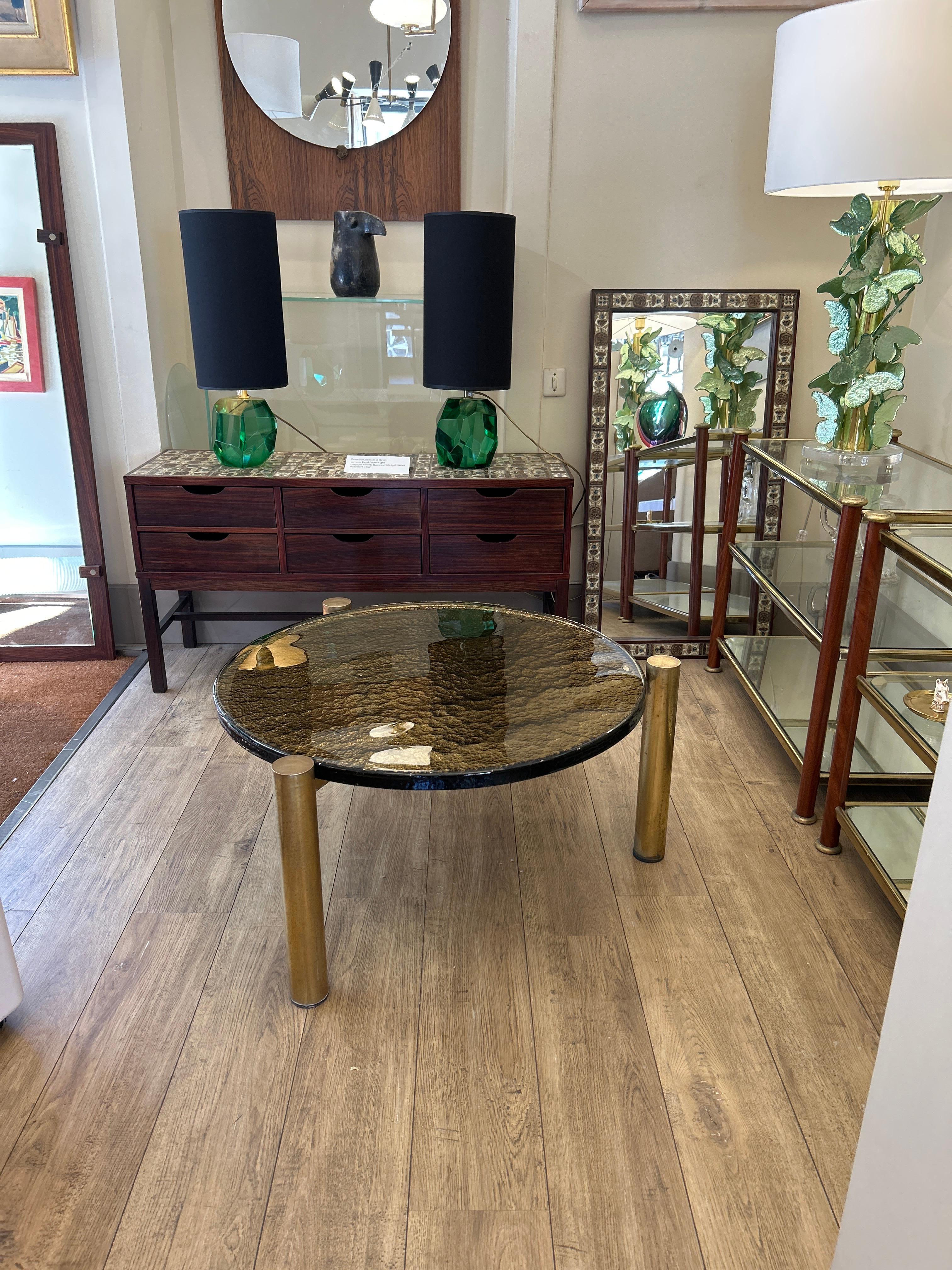 Table ronde, verre de Murano, or For Sale 10