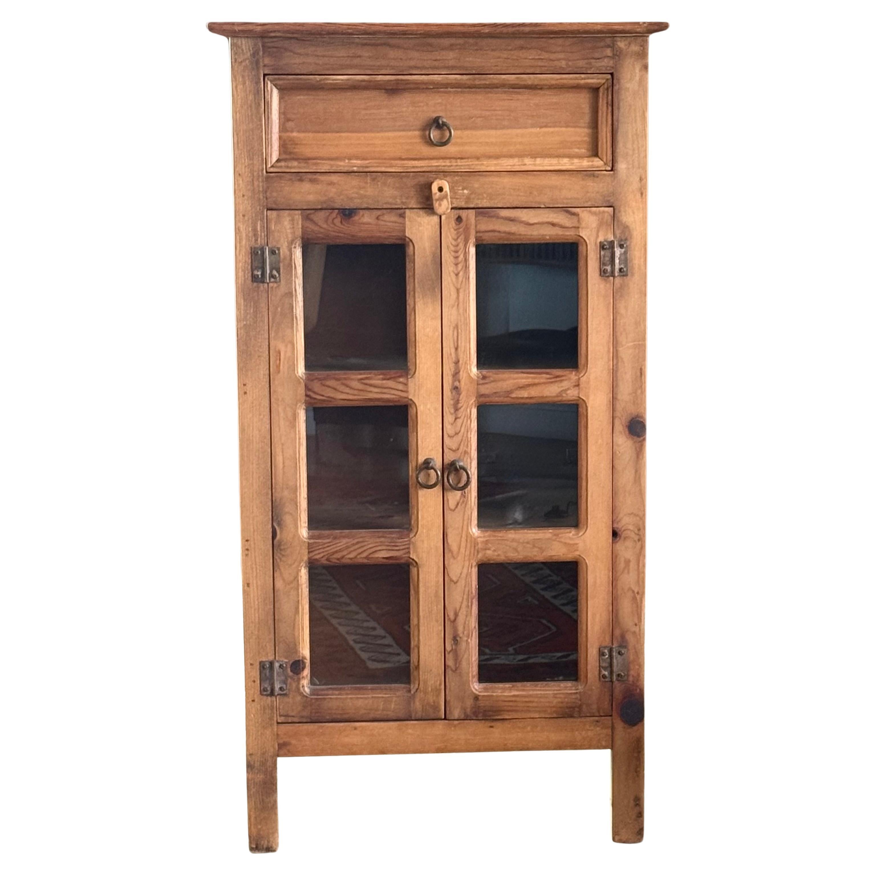 Vintage pine cabinet, Mexico 20th century For Sale