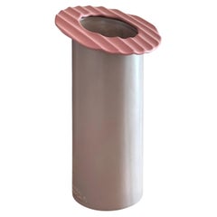 An unusual pink ceramic vase by Masa Mami, signed, Hawaii circa 1980