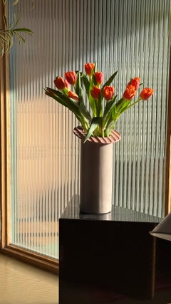 An unusual pink ceramic vase by Masa Mami, signed, Hawaii circa 1980