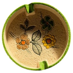 MCM vintage Italian hand-painted ceramic ashtray by Bitossi, circa 1960