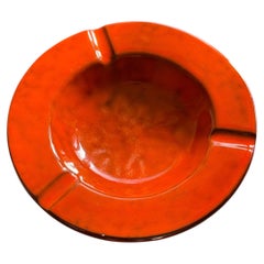 MCM Italian burnt orange ceramic ashtray by Bitossi, circa 1960