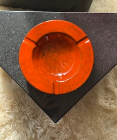 MCM Italian burnt orange ceramic ashtray by Bitossi, circa 1960