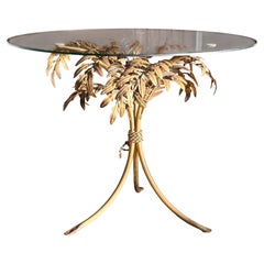 Gilt metal palm tree cocktail table, attr. Hans Kögl circa 1970