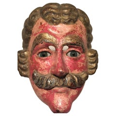 Antique, Ca1890-1910, Ethnographic, Wooden Mask Guatemala 'Guatemalan'