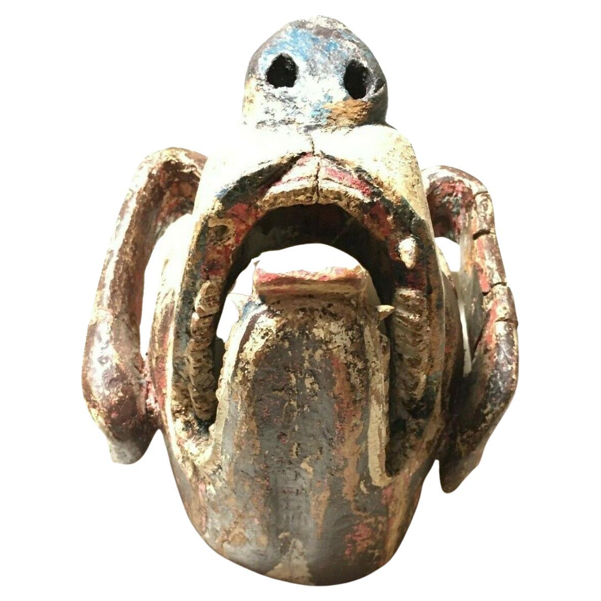 Other 1950s, Ethnographic, Danced, Ecuadorian (Ecuador) Wooden Dog Mask w/Real Teeth! For Sale