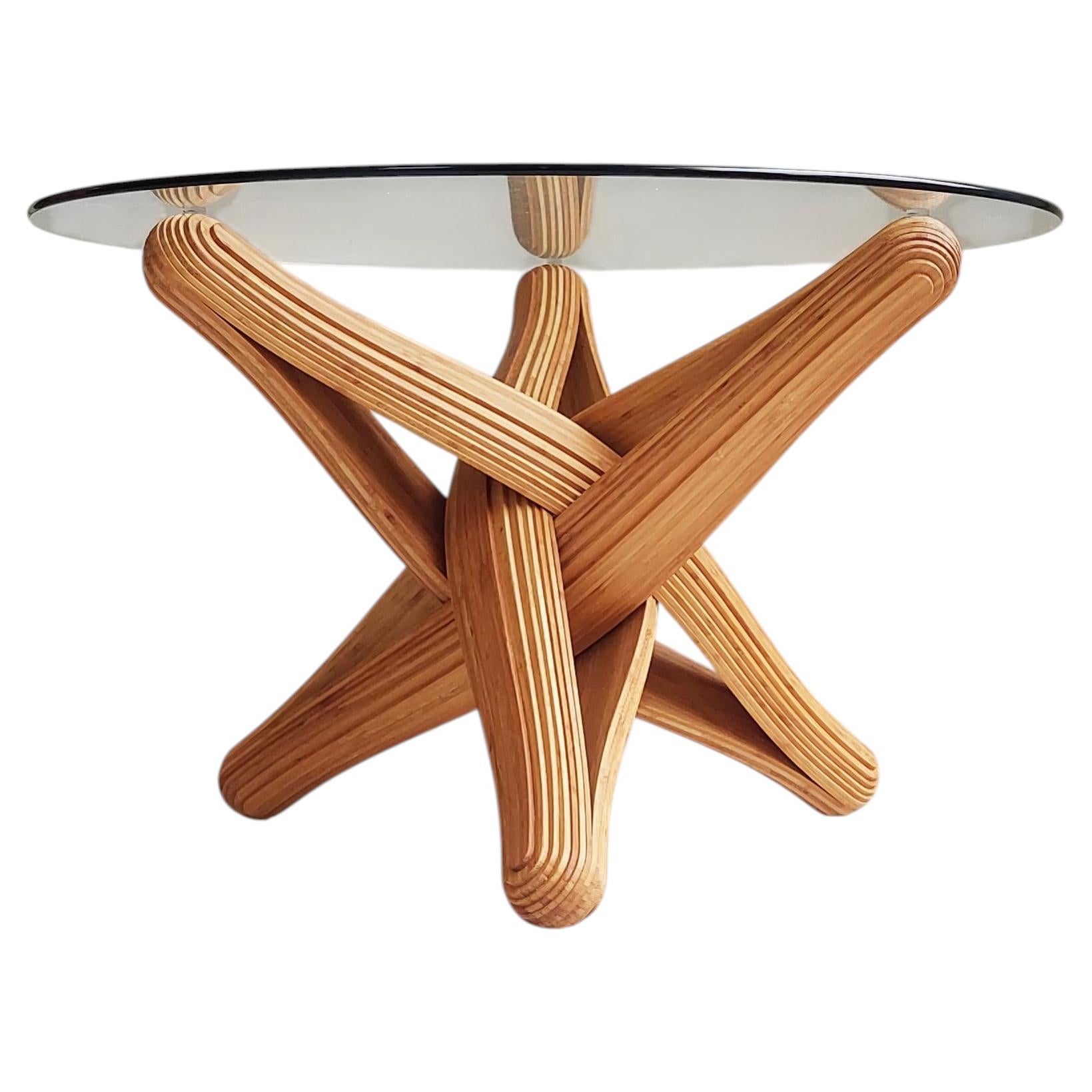 Lock (coffee)  caramel bamboo sculptural coffee table
