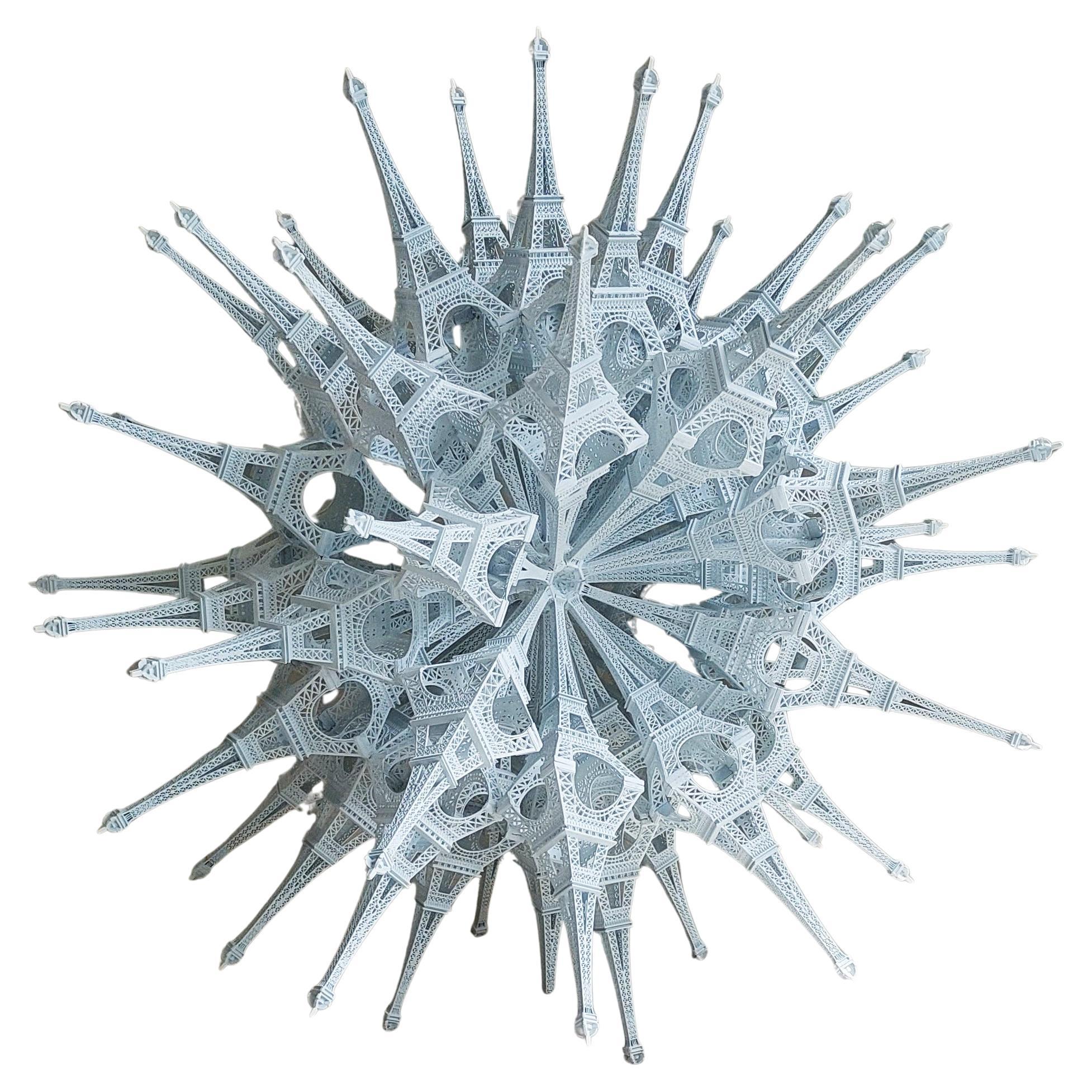 "Leaning Towers" Sculpture Constructed from 96 Eiffel-tower-models For Sale