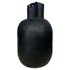 "Black 3 Flower Vase" glazed ceramic vase by Laure Klenow, 2024, flower vessel