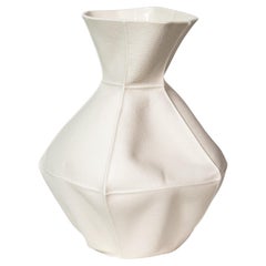 Kawa Vase 22, Large White Organic Porcelain Vase, Tactile Ceramic Vessel