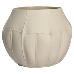 SEGUNDO, Recipiente grande de cerámica Kawa 02, porcelana orgánica blanca escultórica, arte