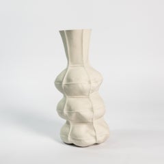 SEGUNDO, Jarrón de cerámica Kawa 23, porcelana orgánica blanca, escultural, arte