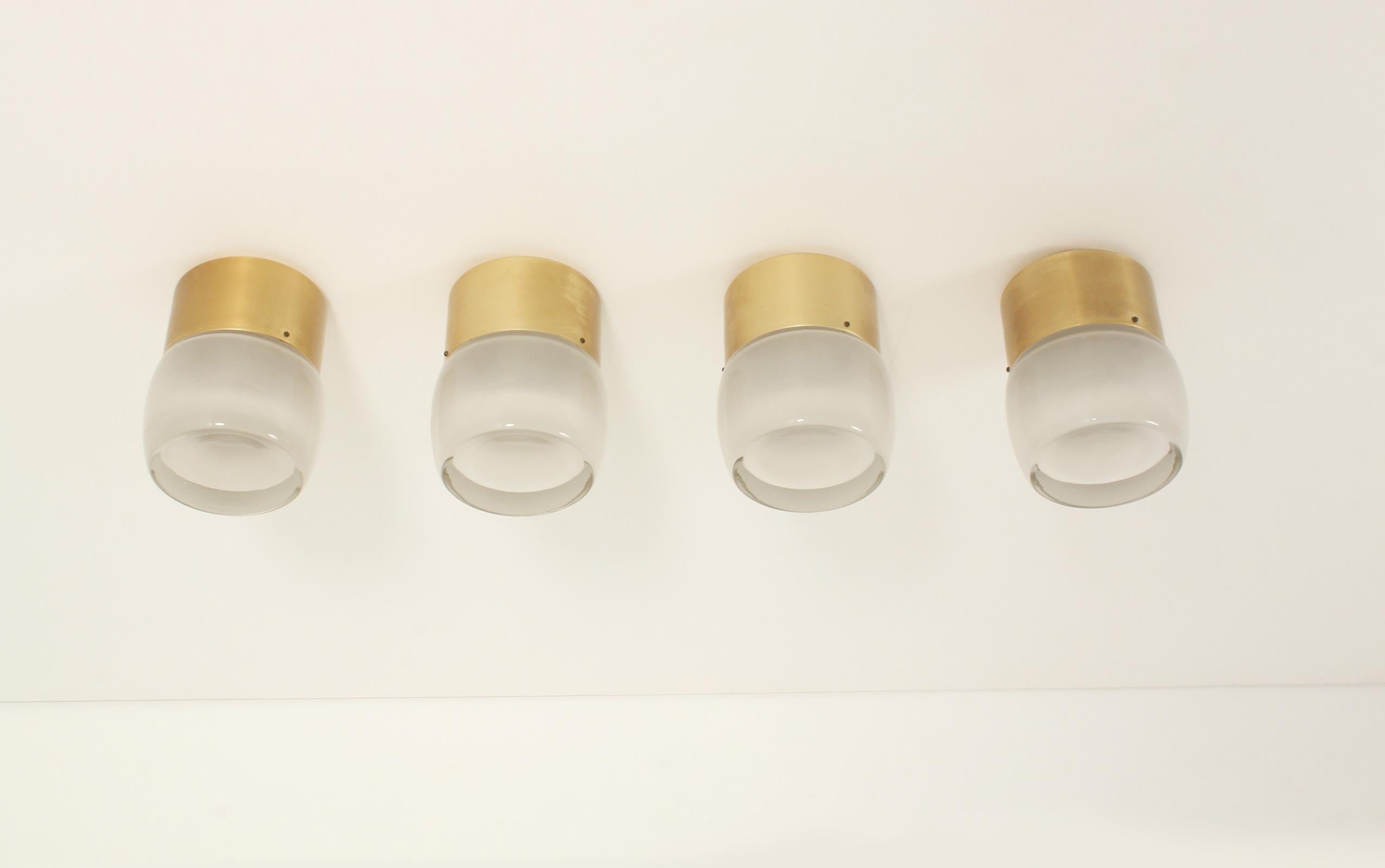 Mid-Century Modern Set of Four Flush Mounts by Staff Leuchten, Germany, 1960's For Sale