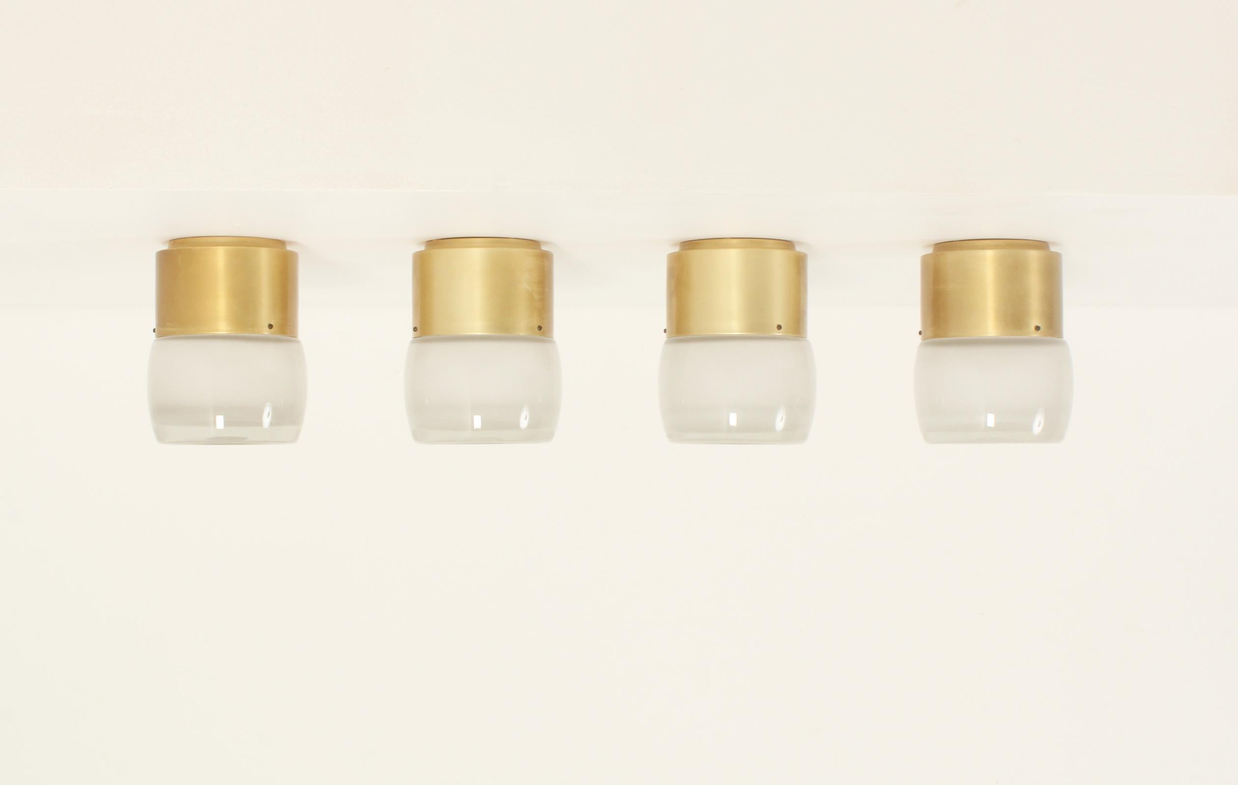 Set of Four Flush Mounts by Staff Leuchten, Germany, 1960's In Good Condition For Sale In Barcelona, ES