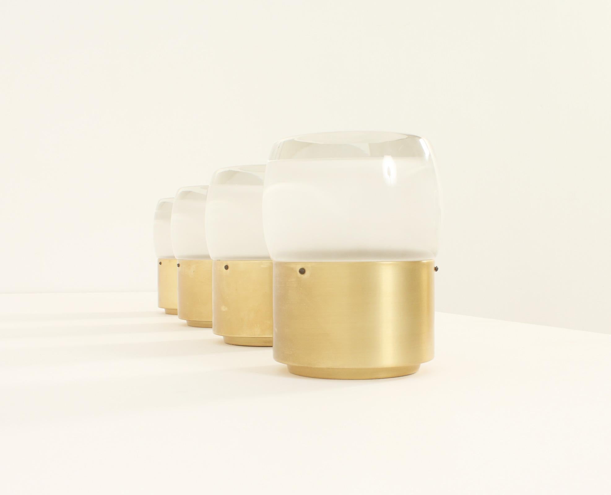 Mid-20th Century Set of Four Flush Mounts by Staff Leuchten, Germany, 1960's For Sale