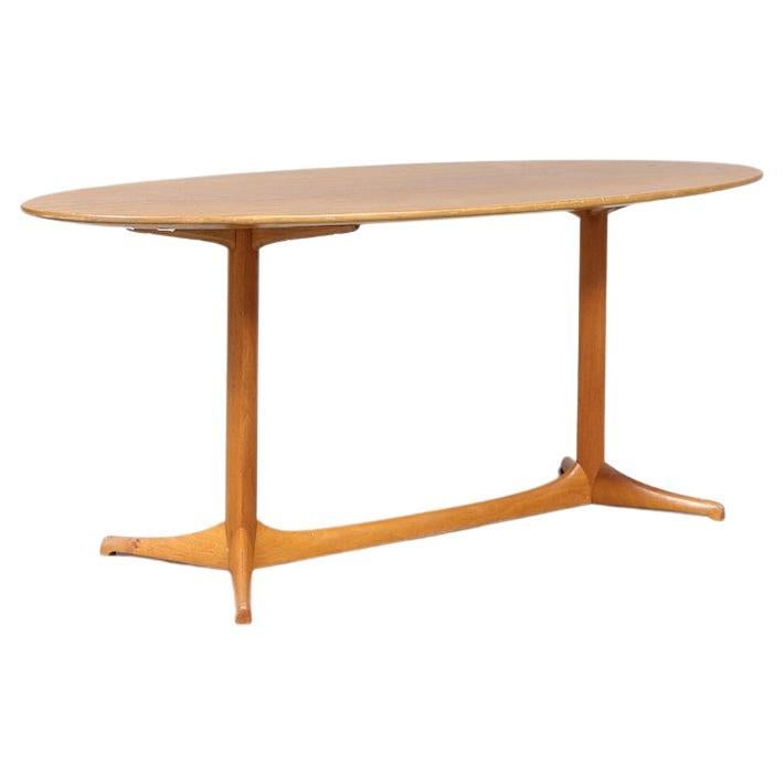Mesa de centro moderna sueca Kerstin Hörlin-Holmquist Teca y nogal Años 50
