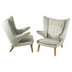 Ensemble de 2 fauteuils modernes danois "Papa" Bear, années 1950 Ensemble de 2 fauteuils modernes danois "Papa" Bear, années 1950