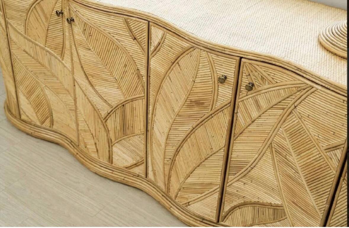 Pair of rattan « coconut tree/ palm tree » sconces 30