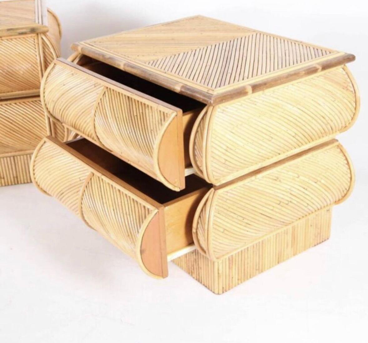 Pair of rattan « coconut tree/ palm tree » sconces 34