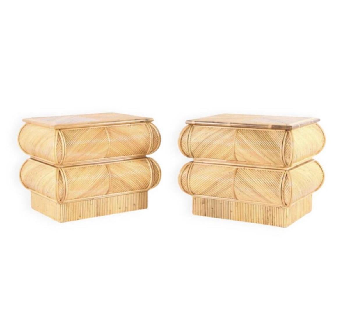 Pair of rattan « coconut tree/ palm tree » sconces 37