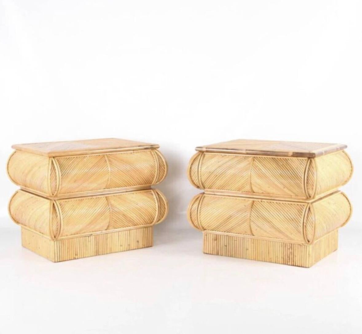 Pair of rattan « coconut tree/ palm tree » sconces 36