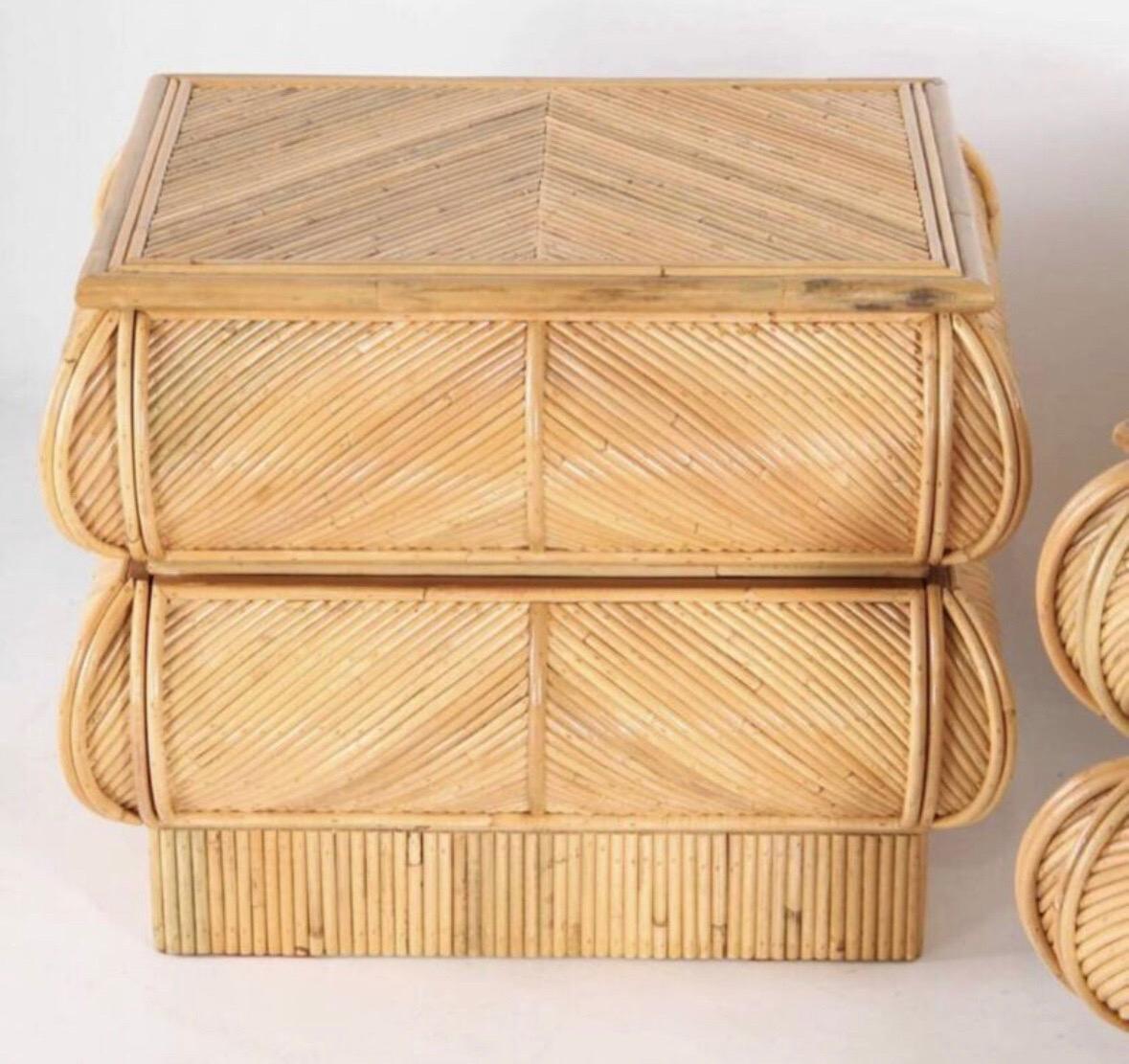 Pair of rattan « coconut tree/ palm tree » sconces 40