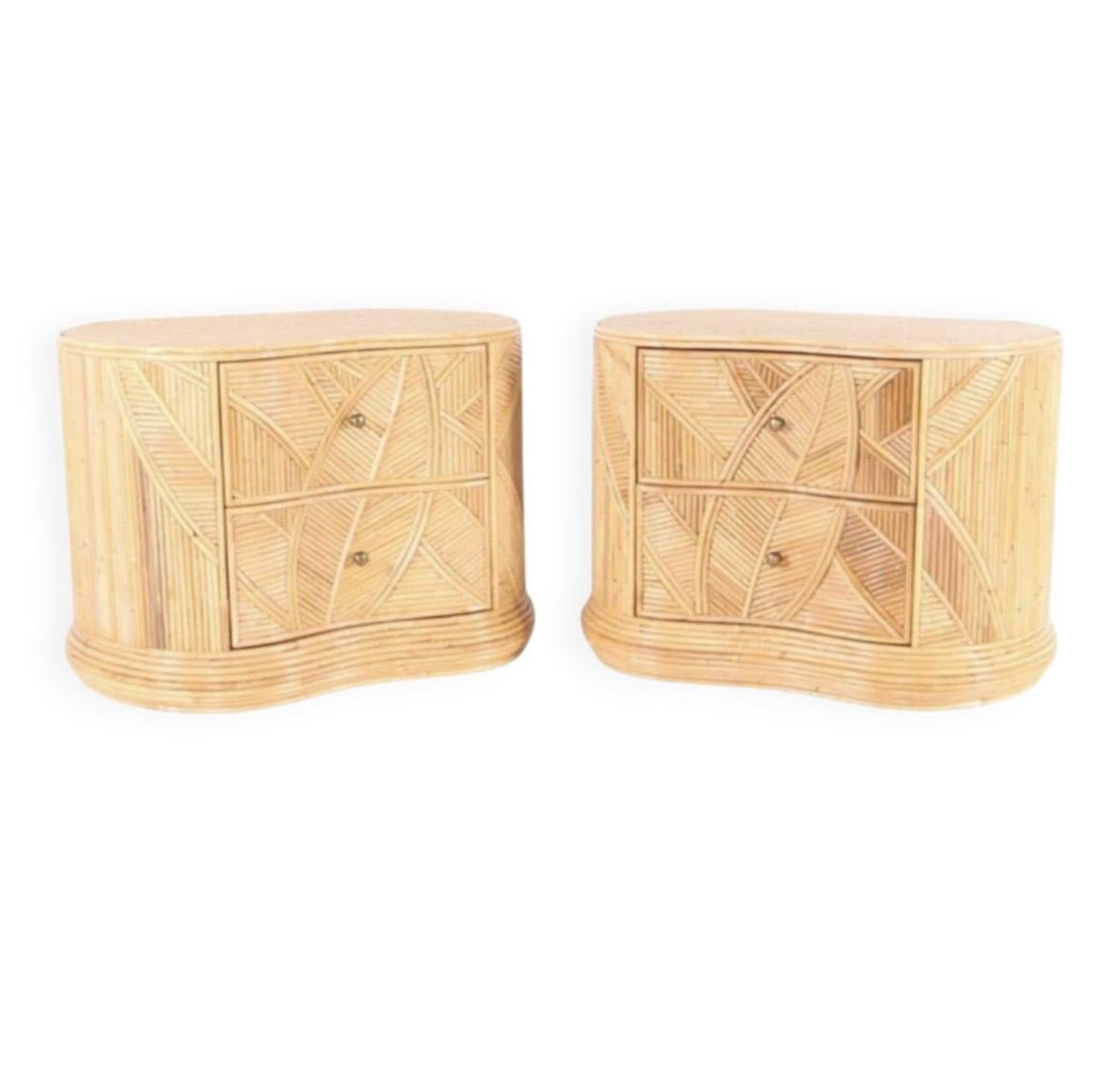 Pair of rattan « coconut tree/ palm tree » sconces 50