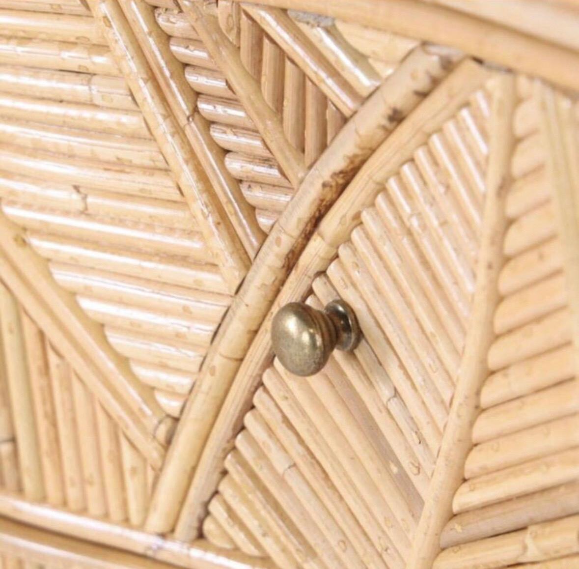 Pair of rattan « coconut tree/ palm tree » sconces 53
