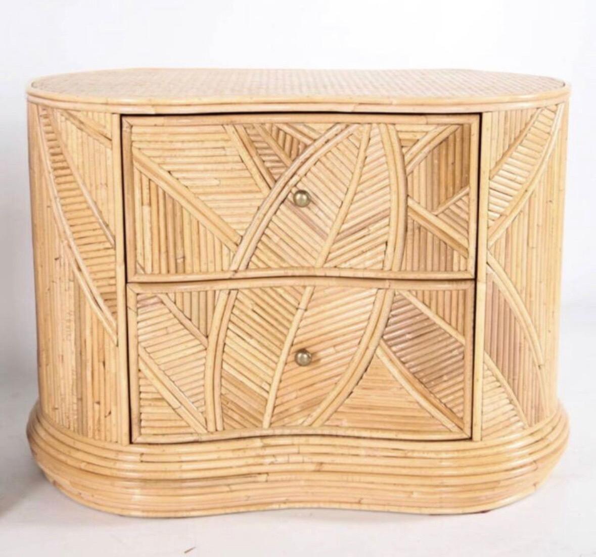 Pair of rattan « coconut tree/ palm tree » sconces 57